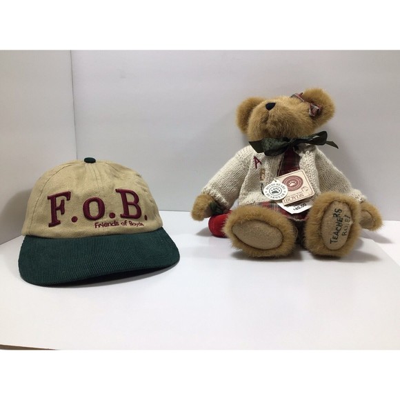 Vintage Bundle Of (1)Friends Boyds Bears Cap Hat Green Tan+(1)Bearwear Teacher - Picture 3 of 11